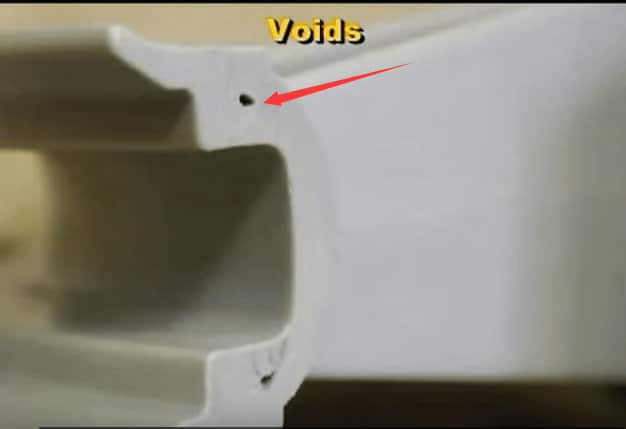 Voids in injection molding